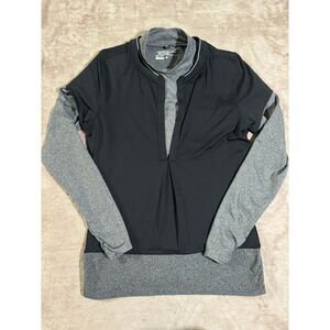 Nike Golf‎ Tour Premium Women's Double Layer Top Long Sleeve Black Gray Sz Small